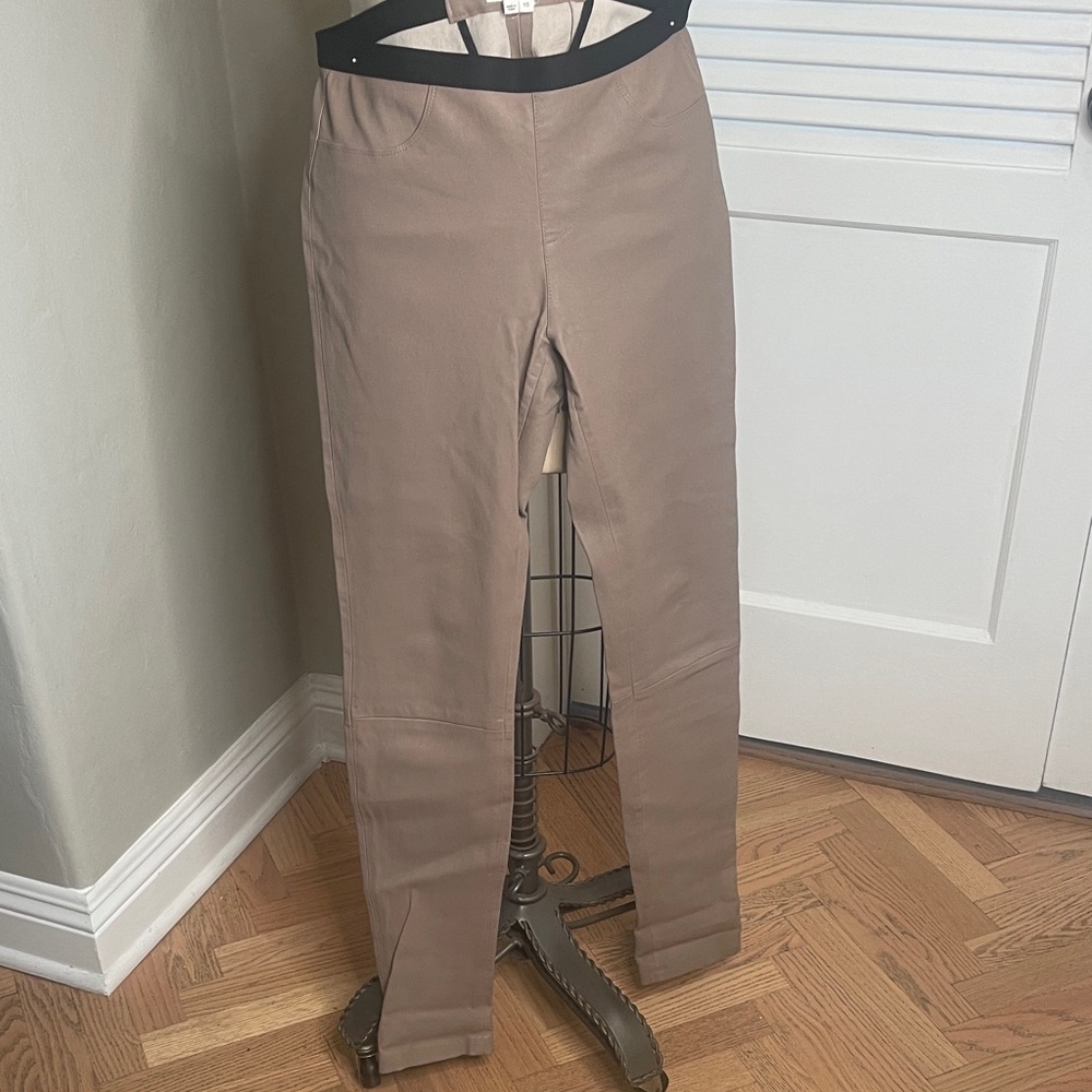 Helmut Lang Beige leather skinny Trousers